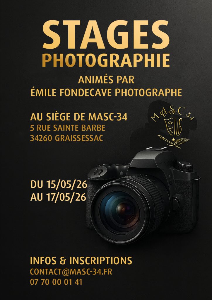 Affiche stages photo 2025 2026