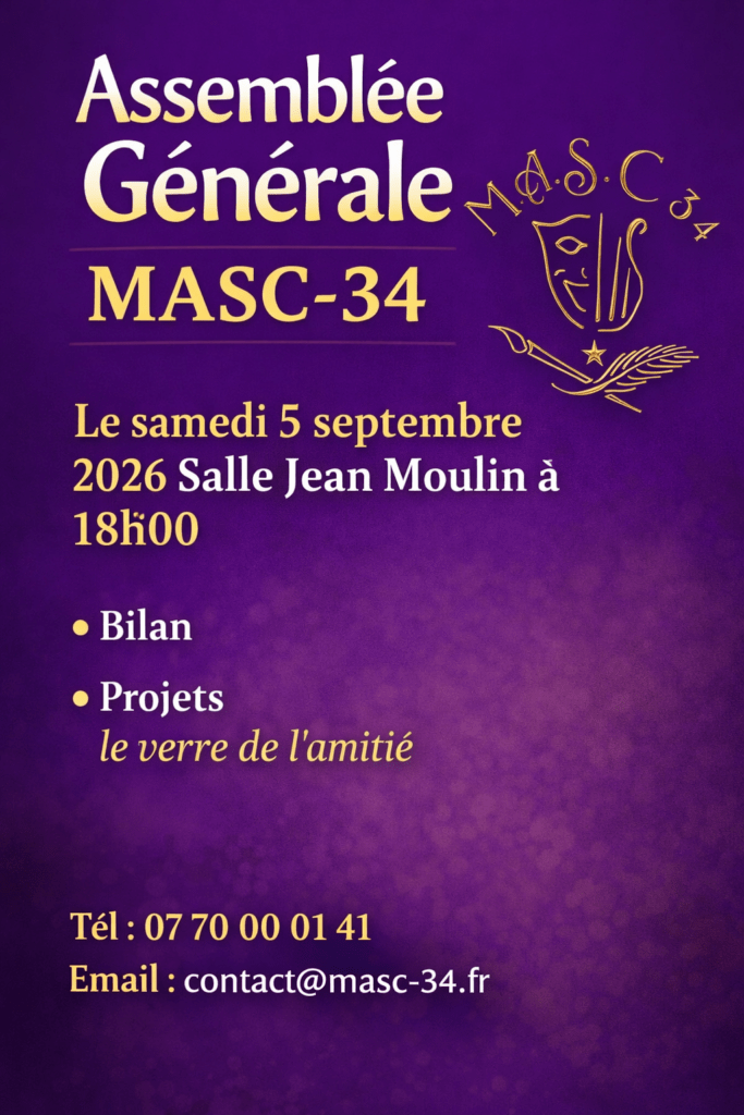 Assemblé générale de MASC-34 5 septembre 2026